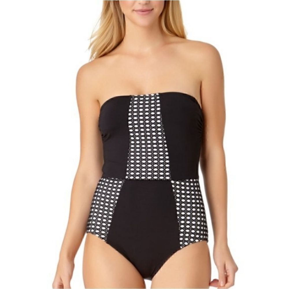 NWOT Cole of California Black Strapless One Piece Color Black Swimsuit Bathing 6